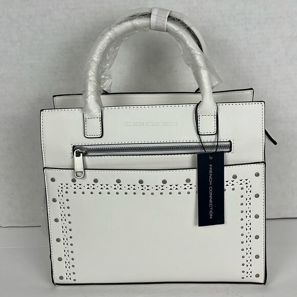 French Connection White Nova Crossbody with Top Handle Purse Pocketbook - Picture 1 of 9